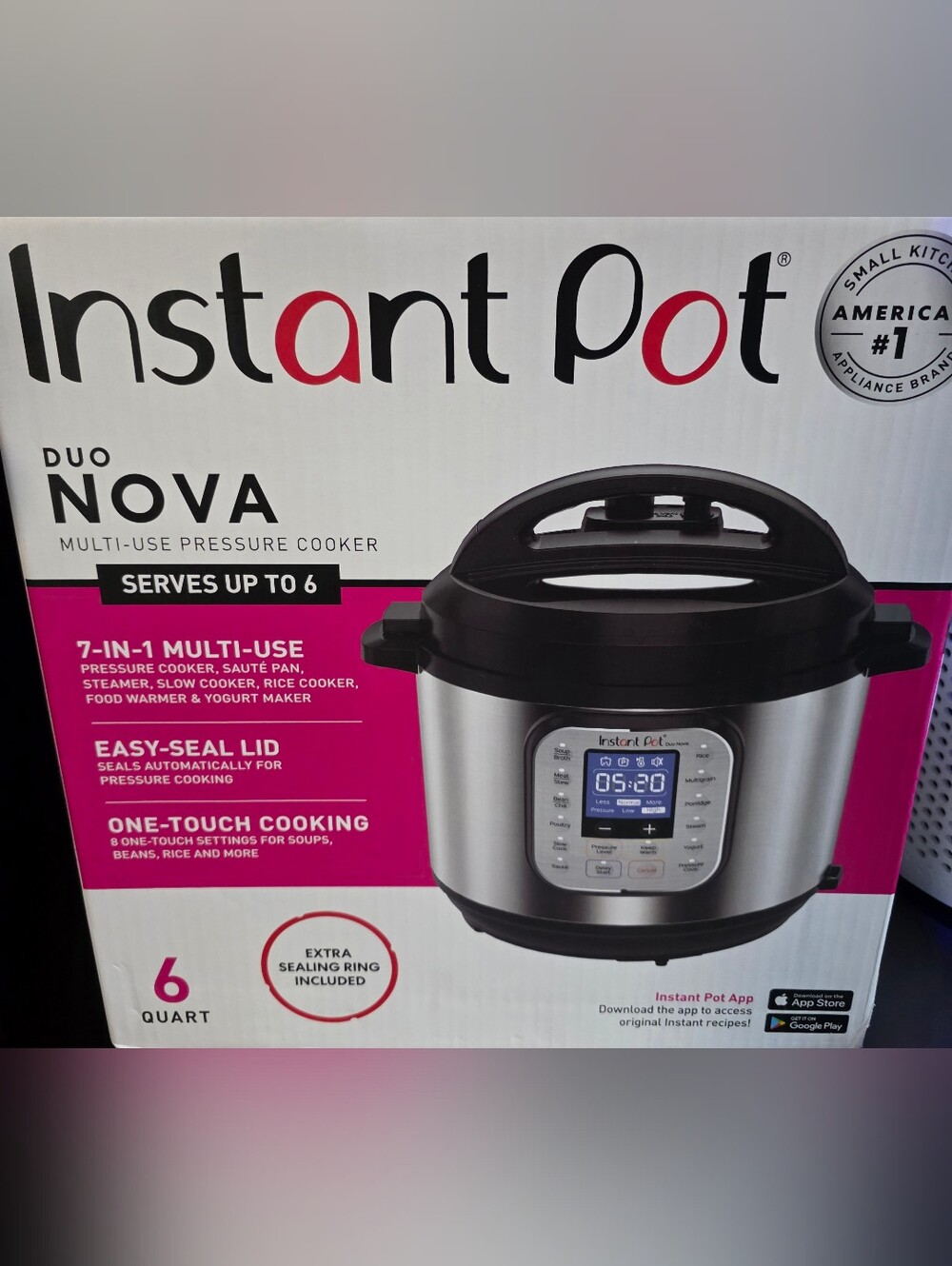 🆕️Instant Pot Duo Nova 6-Quart Multi-Use Pressure Cooker - Silver & Black